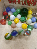 Vtg 40+ Piece Glass Marble Lot Shooters Swirls Cats Eye Vitro Agate and More #1