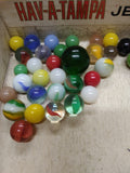 Vtg 40+ Piece Glass Marble Lot Shooters Swirls Cats Eye Vitro Agate and More #1
