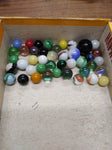 Vtg 40+ Piece Glass Marble Lot Shooters Swirls Cats Eye Vitro Agate and More #3