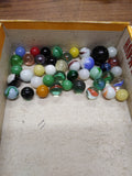 Vtg 40+ Piece Glass Marble Lot Shooters Swirls Cats Eye Vitro Agate and More #3