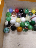 Vtg 40+ Piece Glass Marble Lot Shooters Swirls Cats Eye Vitro Agate and More #3