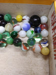 Vtg 40+ Piece Glass Marble Lot Shooters Swirls Cats Eye Vitro Agate and More #3