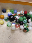 Vtg 40+ Piece Glass Marble Lot Shooters Swirls Cats Eye Vitro Agate and More #3