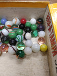Vtg 40+ Piece Glass Marble Lot Shooters Swirls Cats Eye Vitro Agate and More #3