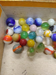 Vtg 40+ Piece Glass Marble Lot Shooters Swirls Cats Eye Vitro Agate and More #4