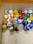 Vtg 40+ Piece Glass Marble Lot Shooters Swirls Cats Eye Vitro Agate and More #4