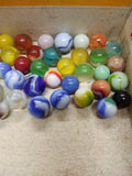 Vtg 40+ Piece Glass Marble Lot Shooters Swirls Cats Eye Vitro Agate and More #4