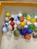 Vtg 40+ Piece Glass Marble Lot Shooters Swirls Cats Eye Vitro Agate and More #4