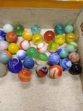 Vtg 40+ Piece Glass Marble Lot Shooters Swirls Cats Eye Vitro Agate and More #4