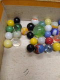 Vtg 40+ Piece Glass Marble Lot Shooters Swirls Cats Eye Vitro Agate and More #5