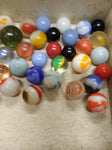 Vtg 40+ Piece Glass Marble Lot Shooters Swirls Cats Eye Vitro Agate and More #6