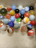 Vtg 40+ Piece Glass Marble Lot Shooters Swirls Cats Eye Vitro Agate and More #6