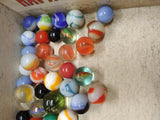 Vtg 40+ Piece Glass Marble Lot Shooters Swirls Cats Eye Vitro Agate and More #6