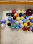Vtg 40+ Piece Glass Marble Lot Shooters Swirls Cats Eye Vitro Agate and More #7