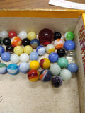 Vtg 40+ Piece Glass Marble Lot Shooters Swirls Cats Eye Vitro Agate and More #7