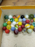 Vtg 40+ Piece Glass Marble Lot Shooters Swirls Cats Eye Vitro Agate and More #8