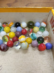 Vtg 40+ Piece Glass Marble Lot Shooters Swirls Cats Eye Vitro Agate and More #8