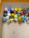 Vtg 40+ Piece Glass Marble Lot Shooters Swirls Cats Eye Vitro Agate and More #8