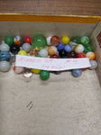 Vtg 40+ Piece Glass Marble Lot Shooters Swirls Cats Eye Vitro Agate and More #9