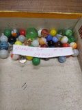 Vtg 40+ Piece Glass Marble Lot Shooters Swirls Cats Eye Vitro Agate and More #9