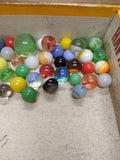 Vtg 40+ Piece Glass Marble Lot Shooters Swirls Cats Eye Vitro Agate and More #9