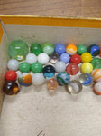 Vtg 40+ Piece Glass Marble Lot Shooters Swirls Cats Eye Vitro Agate and More #9