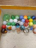 Vtg 40+ Piece Glass Marble Lot Shooters Swirls Cats Eye Vitro Agate and More #9