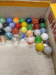 Vtg 40+ Piece Glass Marble Lot Shooters Swirls Cats Eye Vitro Agate and More #9