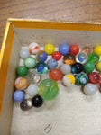 Vtg 40+ Piece Glass Marble Lot Shooters Swirls Cats Eye Vitro Agate and More #9