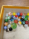 Vtg 40+ Piece Glass Marble Lot Shooters Swirls Cats Eye Vitro Agate and More #9