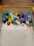 Vtg 40+ Piece Glass Marble Lot Shooters Swirls Cats Eye Vitro Agate and More #10