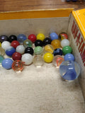 Vtg 40+ Piece Glass Marble Lot Shooters Swirls Cats Eye Vitro Agate and More #10