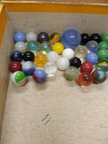 Vtg 40+ Piece Glass Marble Lot Shooters Swirls Cats Eye Vitro Agate and More #10