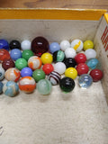 Vtg 40+ Piece Glass Marble Lot Shooters Swirls Cats Eye Vitro Agate and More #11