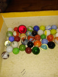 Vtg 40+ Piece Glass Marble Lot Shooters Swirls Cats Eye Vitro Agate and More #11