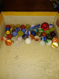 Vtg 40+ Piece Glass Marble Lot Shooters Swirls Cats Eye Vitro Agate and More #12