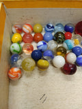 Vtg 40+ Piece Glass Marble Lot Shooters Swirls Cats Eye Vitro Agate and More #12