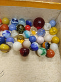 Vtg 40+ Piece Glass Marble Lot Shooters Swirls Cats Eye Vitro Agate and More #12