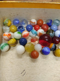 Vtg 40+ Piece Glass Marble Lot Shooters Swirls Cats Eye Vitro Agate and More #12