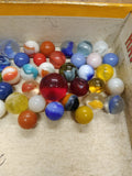 Vtg 40+ Piece Glass Marble Lot Shooters Swirls Cats Eye Vitro Agate and More #12
