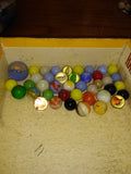 Vtg 40+ Piece Glass Marble Lot Shooters Swirls Cats Eye Vitro Agate and More #13