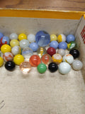 Vtg 40+ Piece Glass Marble Lot Shooters Swirls Cats Eye Vitro Agate and More #13