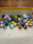 Vtg 40+ Piece Glass Marble Lot Shooters Swirls Cats Eye Vitro Agate and More #15