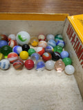 Vtg 40+ Piece Glass Marble Lot Shooters Swirls Cats Eye Vitro Agate and More #15