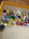 Vtg 40+ Piece Glass Marble Lot Shooters Swirls Cats Eye Vitro Agate and More #15