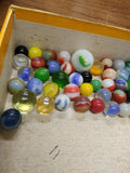Vtg 40+ Piece Glass Marble Lot Shooters Swirls Cats Eye Vitro Agate and More #15