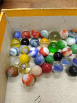 Vtg 40+ Piece Glass Marble Lot Shooters Swirls Cats Eye Vitro Agate and More #15