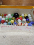 Vtg 40+ Piece Glass Marble Lot Shooters Swirls Cats Eye Vitro Agate and More #16