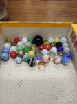 Vtg 40+ Piece Glass Marble Lot Shooters Swirls Cats Eye Vitro Agate and More #16