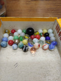 Vtg 40+ Piece Glass Marble Lot Shooters Swirls Cats Eye Vitro Agate and More #16